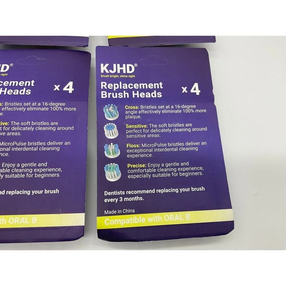 KJHD Replacement Brush Heads Unisex 16ct White Variety Pack Oral‎ B Compatible